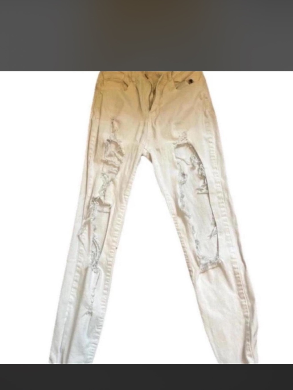 SHEIN White Distressed Skinny Jeans, Size XS (US 2)